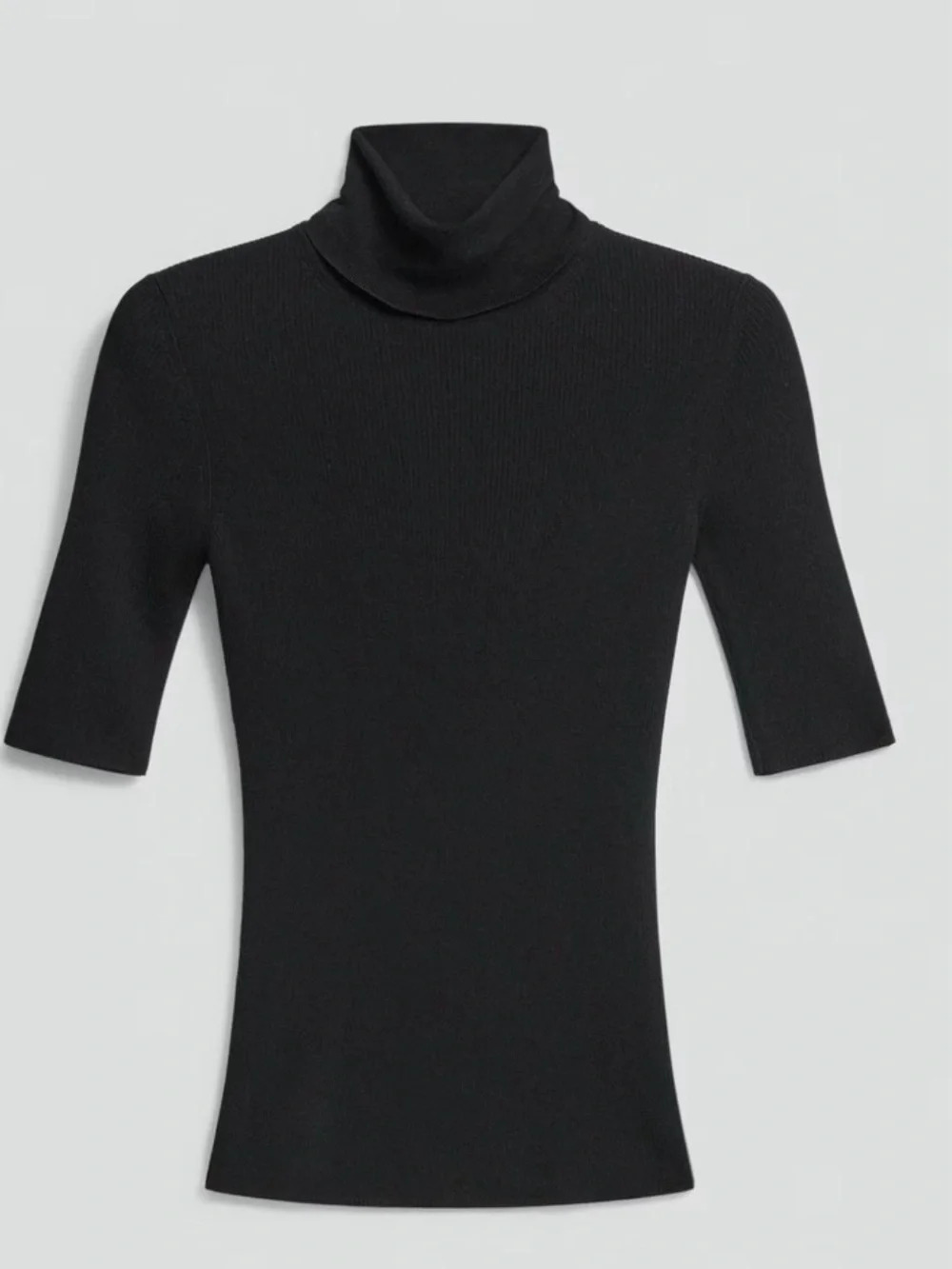 Theory Leenda Short-Sleeve Turtleneck in Regal Wool | Size P | Ribbed | Like New - Picture 1 of 13